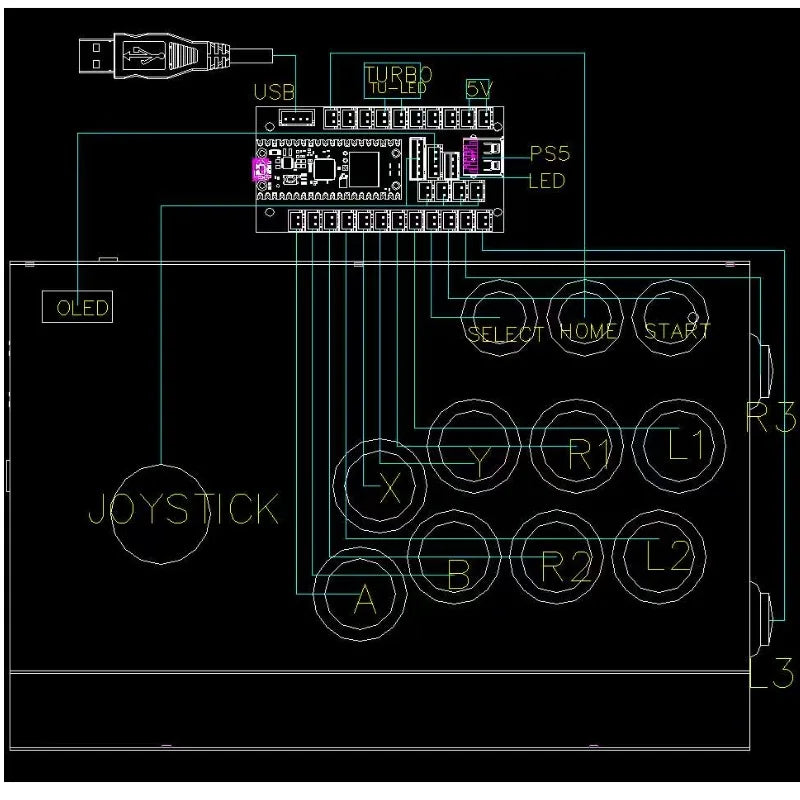 USB Wired Raspberry Pi Hitbox Arcade Controller Support PC360/Android/Switch/XBOX/ ONE/PS3/PS4/PS5 Fight Stick Arcade