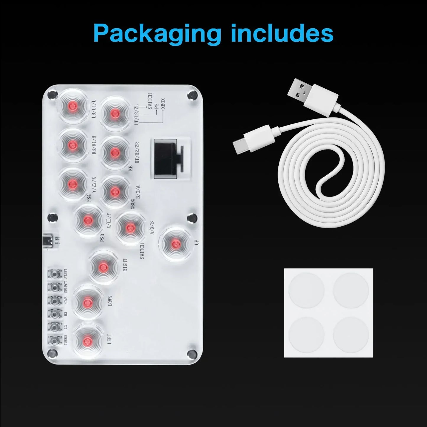 Hitbox Leverless Controller Fight Sticks Custom 12Keys All-Button Arcade Fightstick Keyboard for PS4/PS3/Switch/PC RGB Keyboard
