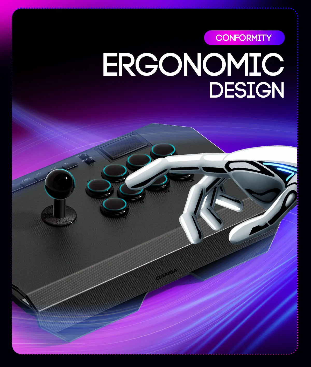 QANBA Drone 2 Arcade Joystick Fighting Stick for PS5 PS4 PC