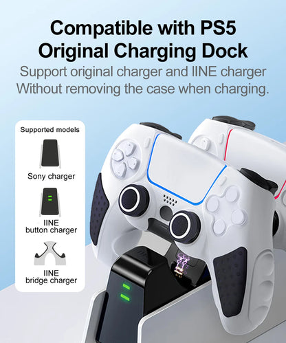 Silicone Cover for PS5 Controller Accessories IINE Protective Case Kit Anti-slip Freemove Comfortable Grip Simple Installation