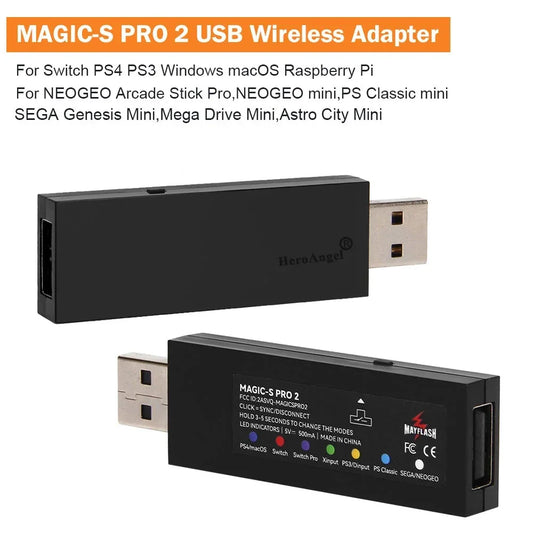 NEW For Mayflash Magic S Pro 2 USB Wireless Controller Joypad for Switch Pro / Fight Stick Gamepad Adapter for Xbox Series X/S