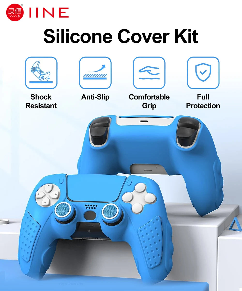 Silicone Cover for PS5 Controller Accessories IINE Protective Case Kit Anti-slip Freemove Comfortable Grip Simple Installation