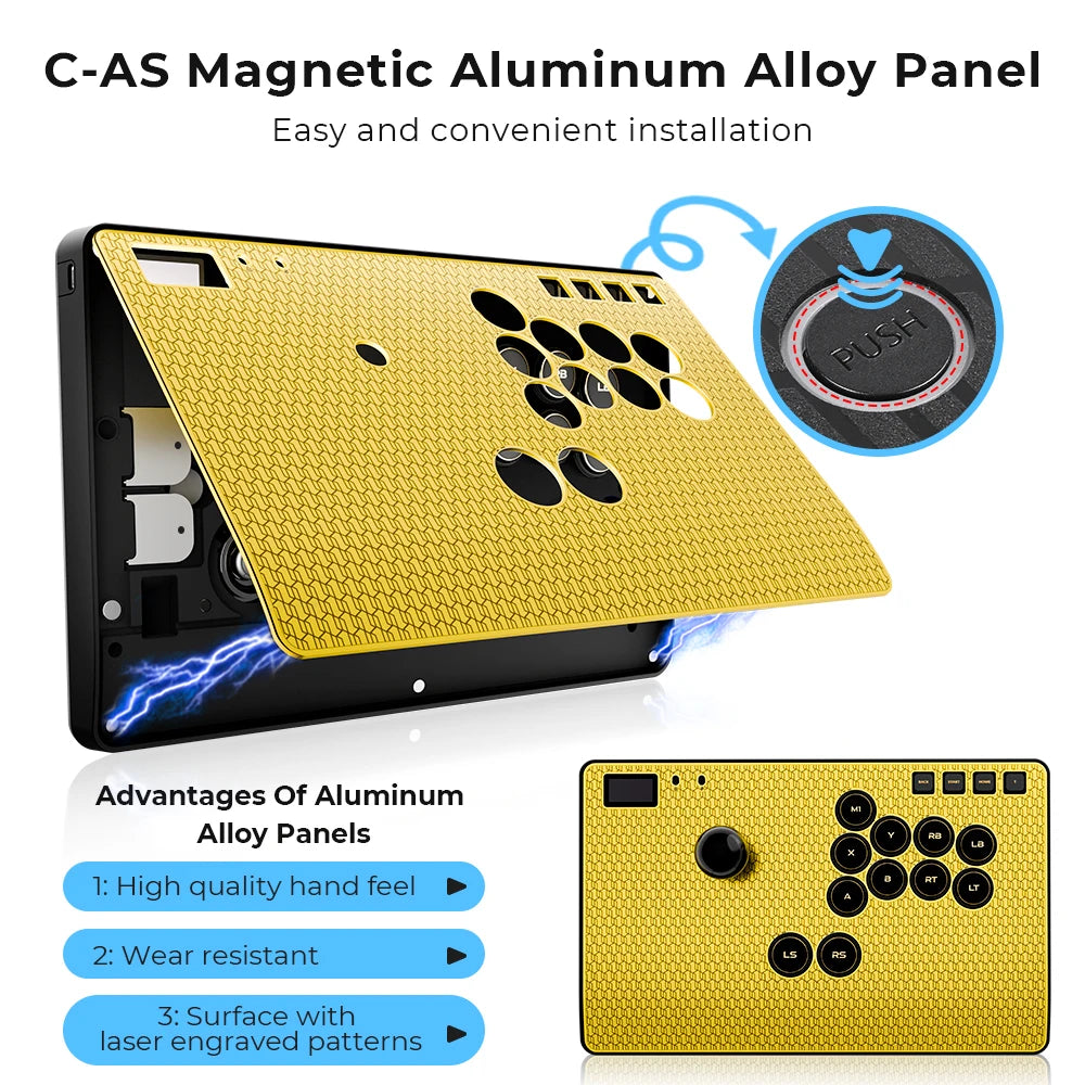 Haute42 C-AS Magnetic Aluminum Alloy  Arcade Fight Stick Hitbox Controller For For PC/PS4/PS5 Joystick Arcade Hitbox FightStick