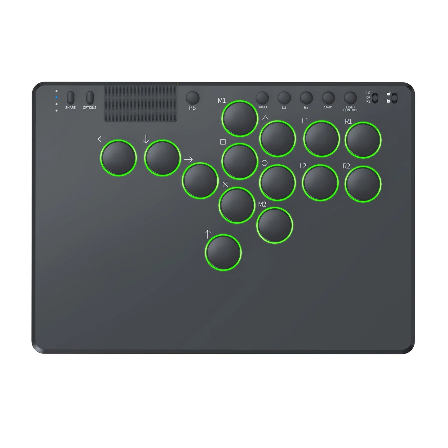 14 Keys Leverless Controller Arcade Stick w/ RGB All-Button Arcade Controller Supports Hot Swap for Switch/Ps 4/PC Games