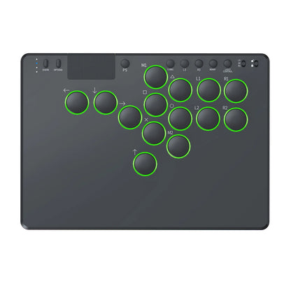 14 Keys Leverless Controller Arcade Stick w/ RGB All-Button Arcade Controller Supports Hot Swap for Switch/Ps 4/PC Games