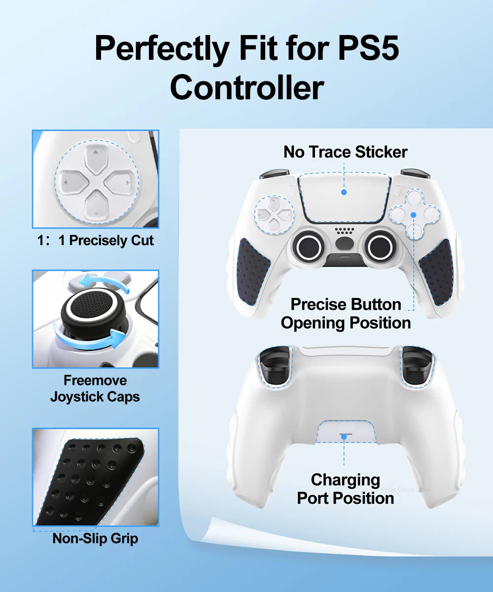 Silicone Cover for PS5 Controller Accessories IINE Protective Case Kit Anti-slip Freemove Comfortable Grip Simple Installation