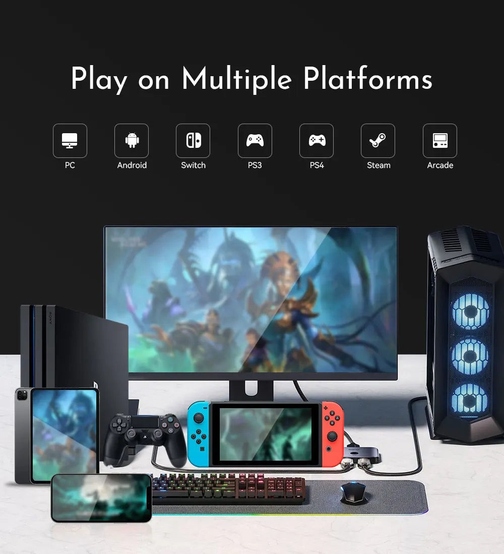 Haute42- COSMOX Mini Stickless Arcade Controller Fightstick Hitbox for PC /Ps3/ Ps4 /Switch arcade joystick fight sticks ps4