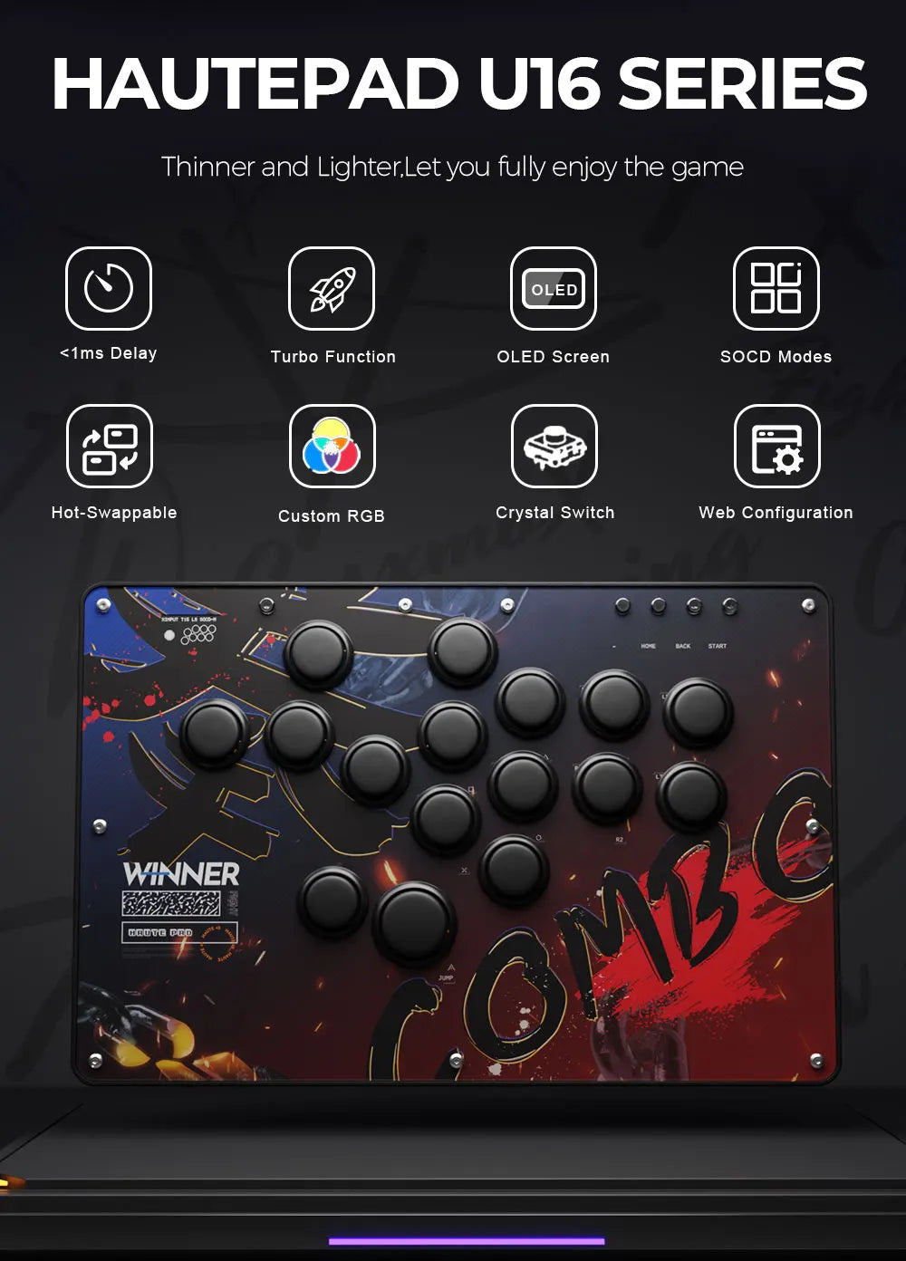 Haute42 U16 Leverless FightStick