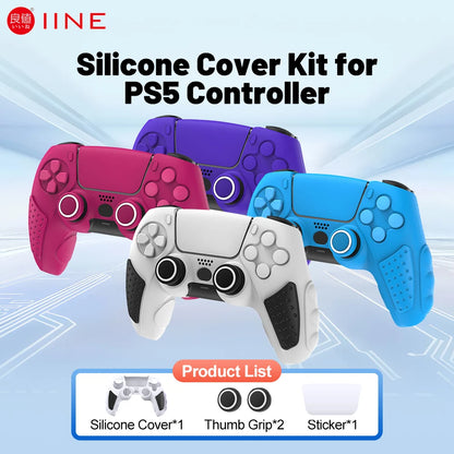 Silicone Cover for PS5 Controller Accessories IINE Protective Case Kit Anti-slip Freemove Comfortable Grip Simple Installation