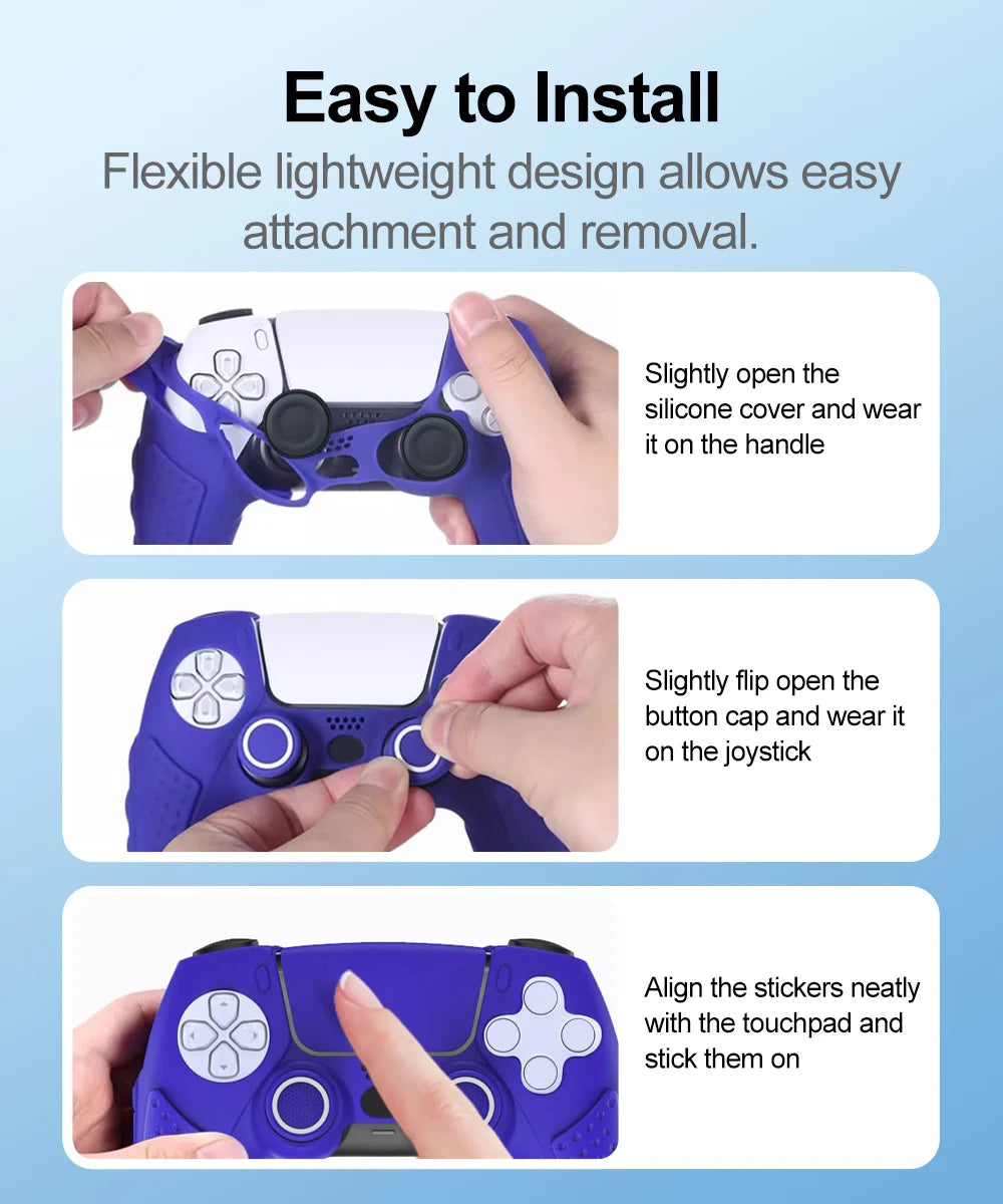 Silicone Cover for PS5 Controller Accessories IINE Protective Case Kit Anti-slip Freemove Comfortable Grip Simple Installation