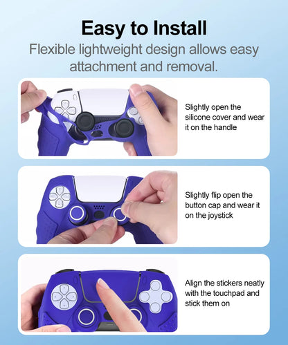 Silicone Cover for PS5 Controller Accessories IINE Protective Case Kit Anti-slip Freemove Comfortable Grip Simple Installation