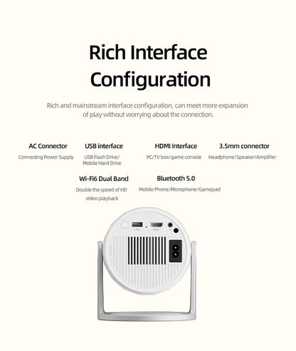 Lenovo Portable 4K Projector 100M Android 12 WIFI 6 TOF No-Sense Auto Focus Outdoor Full HD Projector Video Movie Home Theater