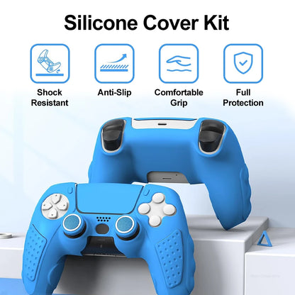 Silicone Cover for PS5 Controller Accessories IINE Protective Case Kit Anti-slip Freemove Comfortable Grip Simple Installation