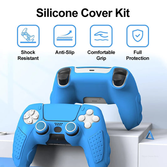 Silicone Cover for PS5 Controller Accessories IINE Protective Case Kit Anti-slip Freemove Comfortable Grip Simple Installation
