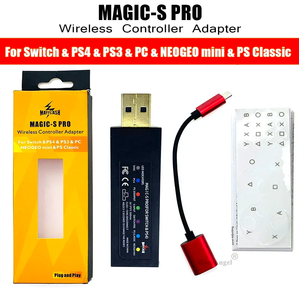 NEW For Mayflash Magic S Pro 2 USB Wireless Controller Joypad for Switch Pro / Fight Stick Gamepad Adapter for Xbox Series X/S