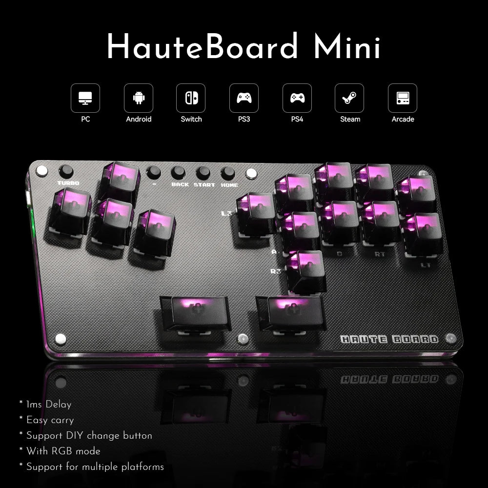 Haute42- COSMOX Mini Stickless Arcade Controller Fightstick Hitbox for PC /Ps3/ Ps4 /Switch arcade joystick fight sticks ps4