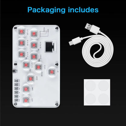 Hitbox Leverless Controller Fight Sticks Custom 12Keys All-Button Arcade Fightstick Keyboard for PS4/PS3/Switch/PC RGB Keyboard