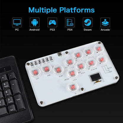 Hitbox Leverless Controller Fight Sticks Custom 12Keys All-Button Arcade Fightstick Keyboard for PS4/PS3/Switch/PC RGB Keyboard